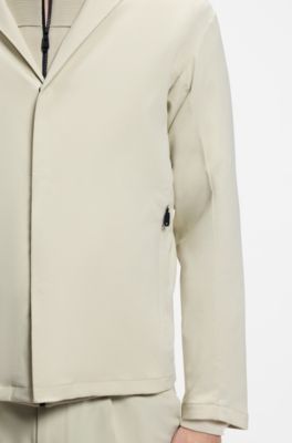 Regular-fit jacket in water-repellent stretch fabric, Light Beige