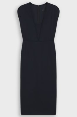 Bodycon dress with grosgrain trims, Dark Blue