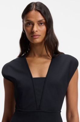 Bodycon dress with grosgrain trims, Dark Blue