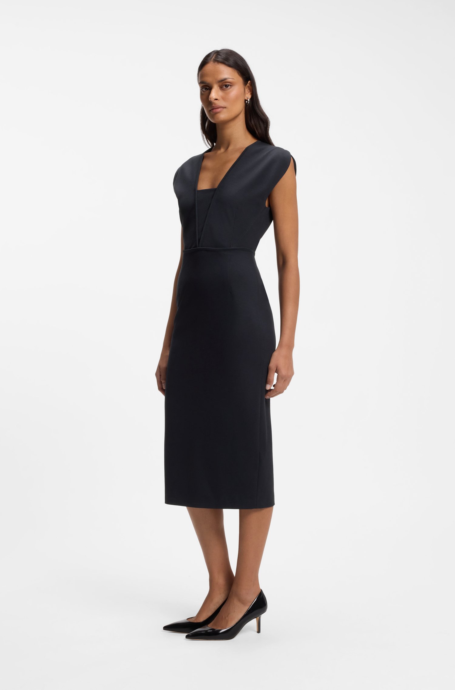 Boss Bodycon dress with grosgrain trims klänningar dam