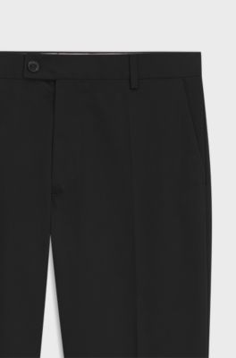 Straight-fit trousers in Italian stretch cotton, Black