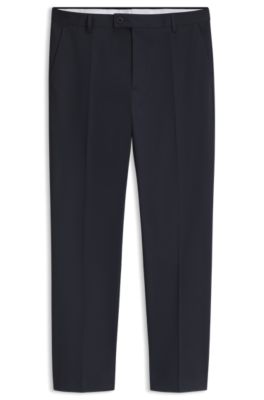 BOSS ONE Straight-fit trousers in Italian stretch cotton, Dark Blue