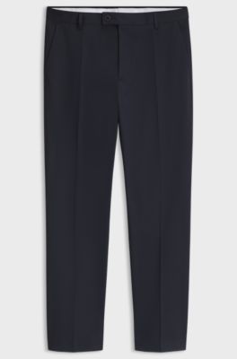 BOSS ONE Straight-fit trousers in Italian stretch cotton, Dark Blue