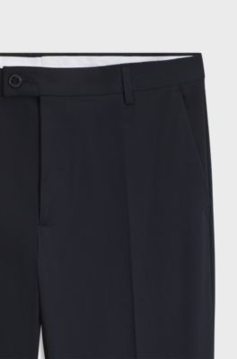 BOSS ONE Straight-fit trousers in Italian stretch cotton, Dark Blue