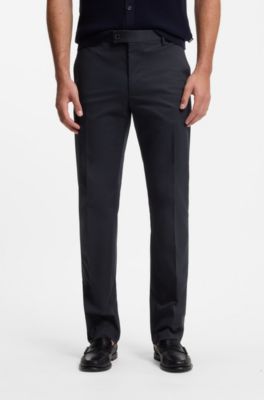 BOSS ONE Straight-fit trousers in Italian stretch cotton, Dark Blue