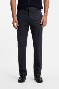 BOSS ONE Straight-fit trousers in Italian stretch cotton, Dark Blue