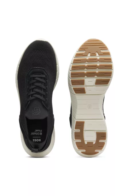 BOSS-MOTION trainers with knitted uppers and leather trims
