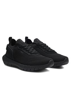 BOSS-MOTION trainers with knitted uppers and leather trims