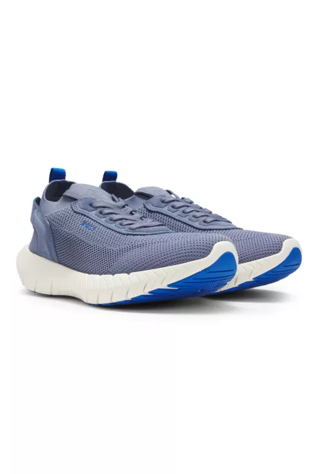 BOSS-MOTION trainers with knitted uppers and leather trims