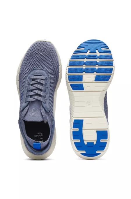 BOSS-MOTION trainers with knitted uppers and leather trims