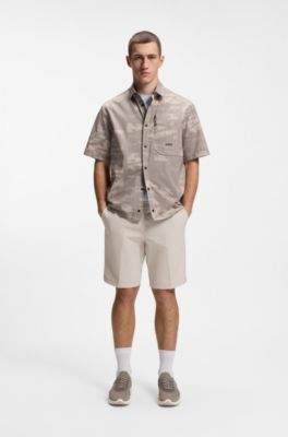 Sneakers BOSS-MOTION con tomaia in maglia e rifiniture in pelle, Calce