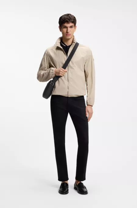 Reporter-Tasche aus genarbtem Leder mit Logo-Schriftzug