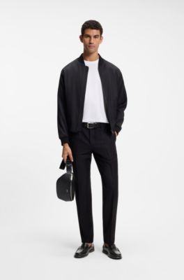 Grained belt bag with logo lettering, Black