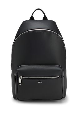 Backpack with double-zip front pocket