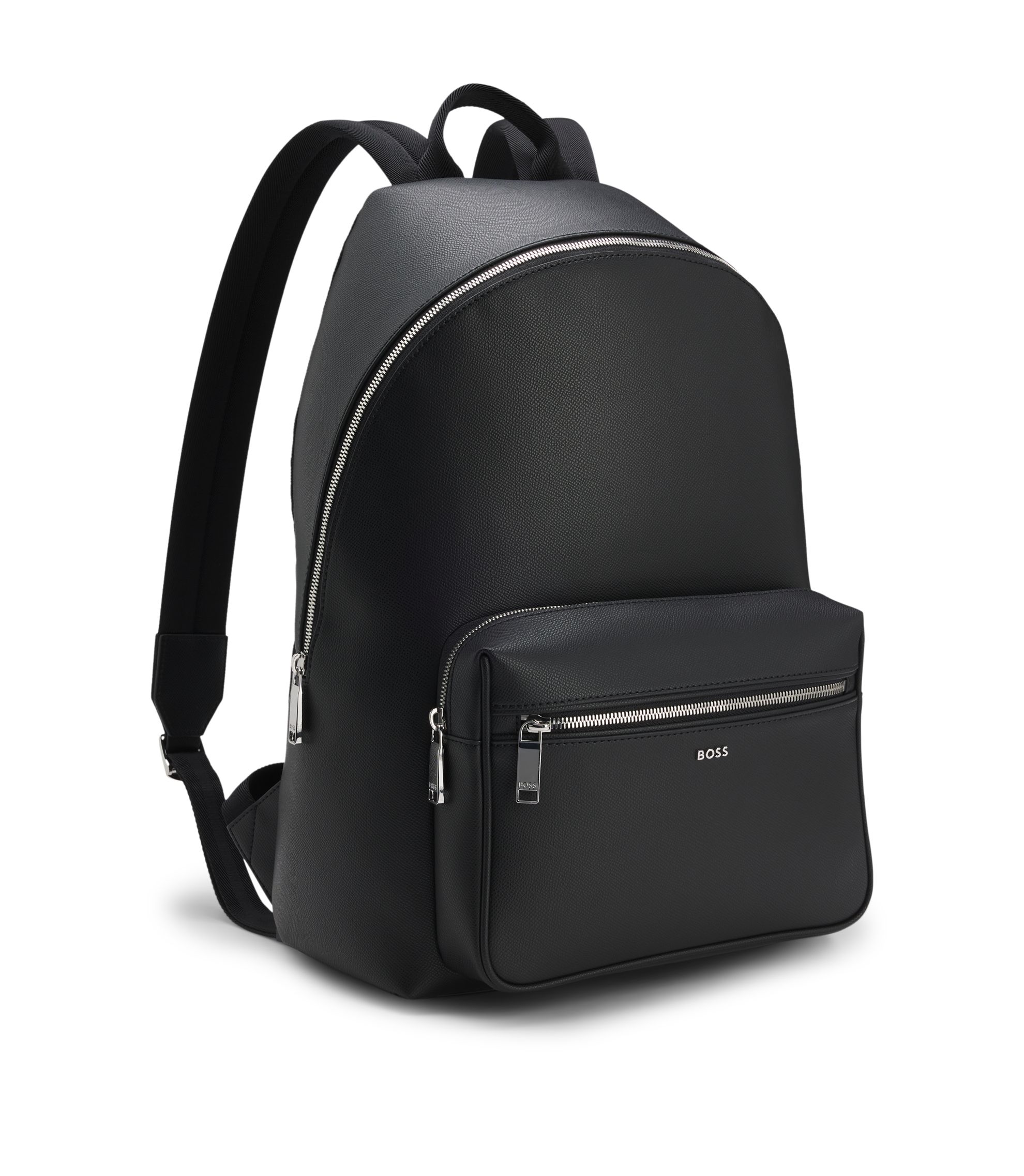 BOSS - Backpack with double-zip front pocket - Black