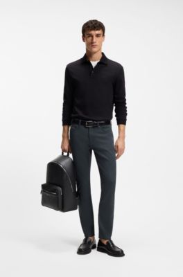 Backpack with double-zip front pocket, Black