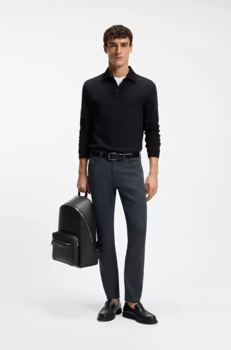 Backpack with double-zip front pocket