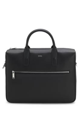 Boss Dokumentmappe I Kornet Materiale Med Logobogstaver