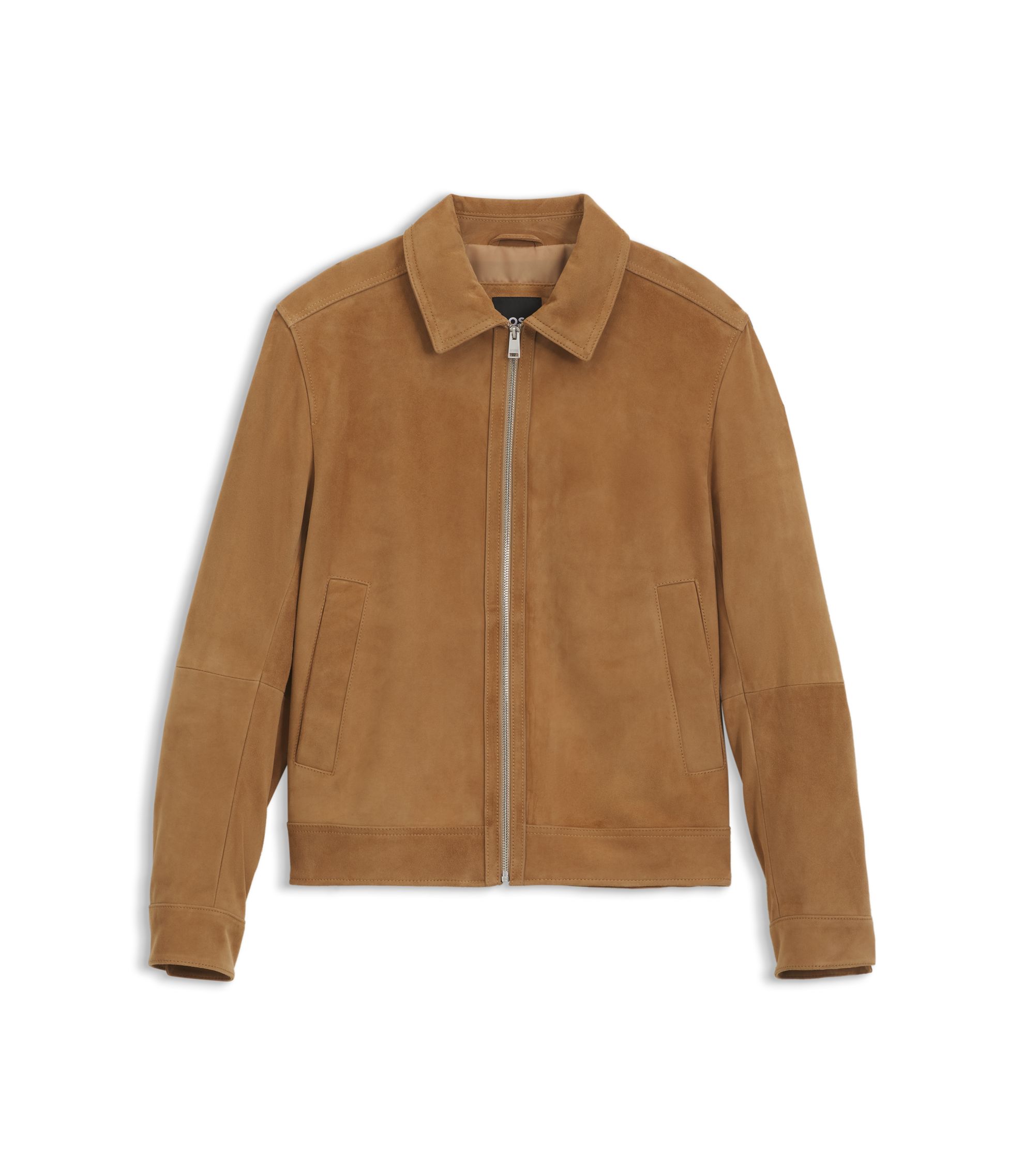 BOSS スウェードレザージャケット BOSS - スエード レザージャケット ジップクロージャー - ブラウン