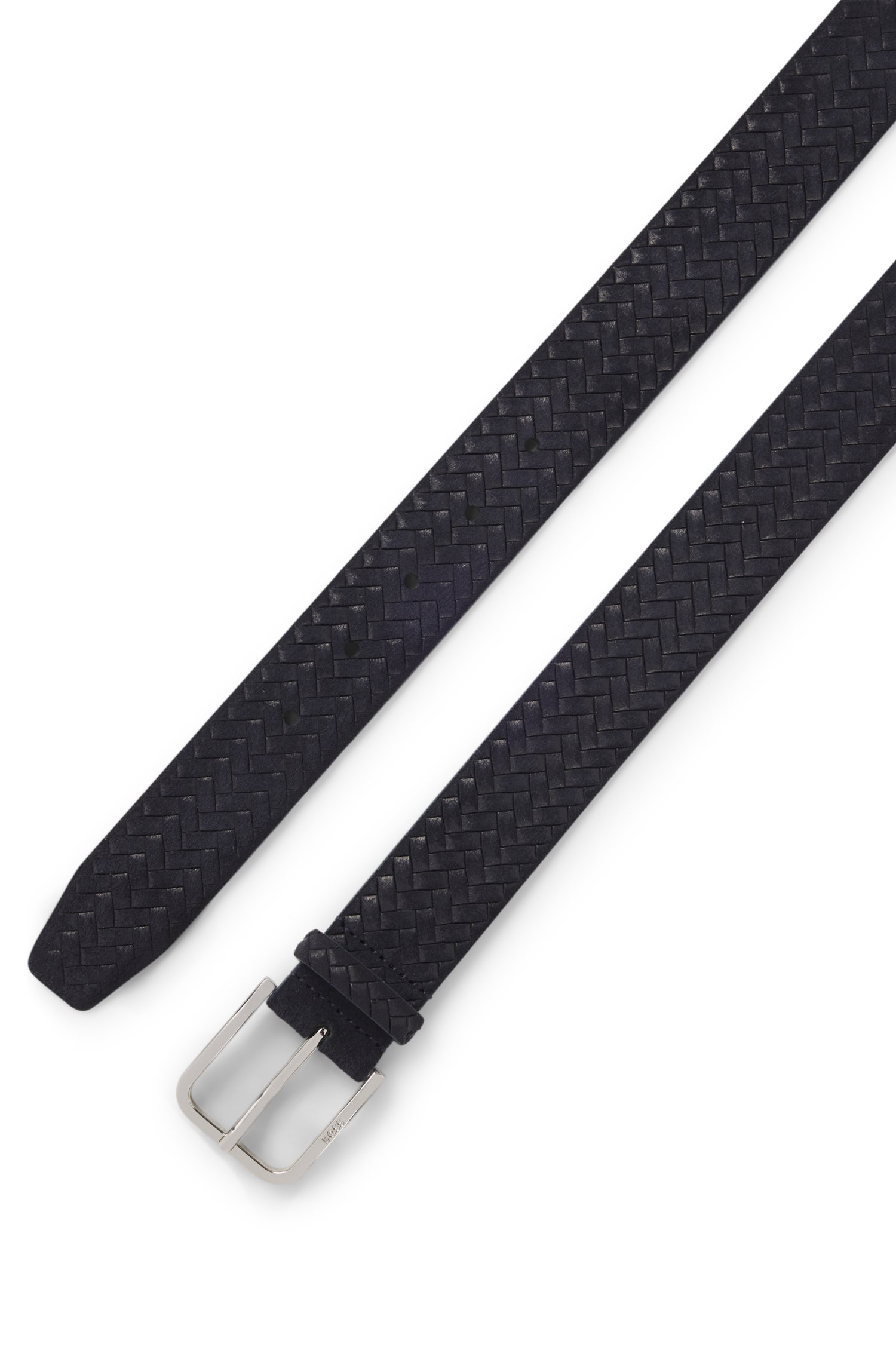 Boss Woven-suede belt with logo buckle skärp & hängslen herr – bild 2