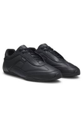 Leather trainers with logo detail 1
