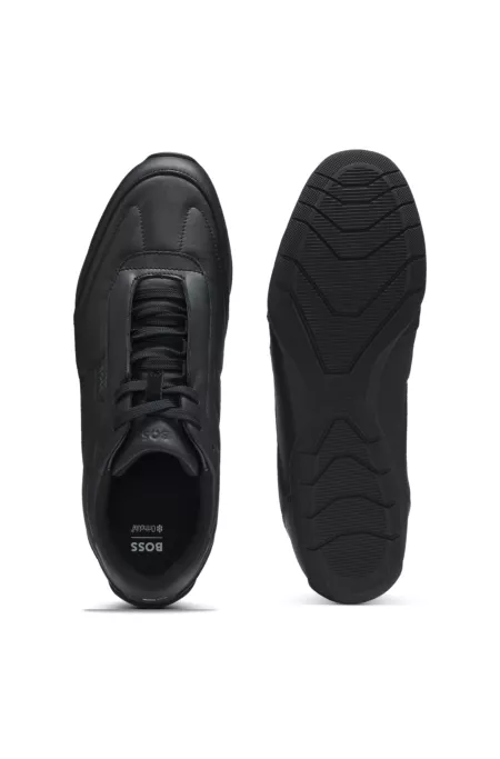 Leather trainers with logo detail