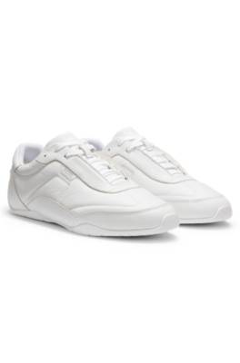Leather trainers with logo detail 1