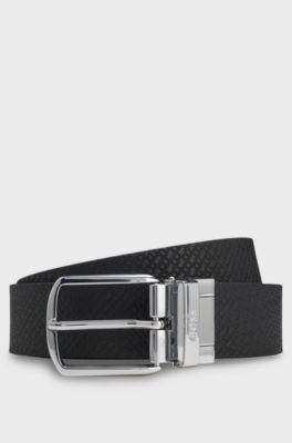 Reversible belt in Italian leather, Black