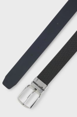 Reversible belt in Italian leather, Black
