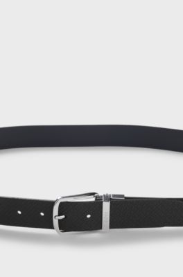 Reversible belt in Italian leather, Black