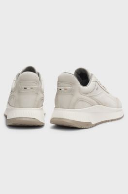 Baskets TTNM en cuir su&eacute;d&eacute;, Naturel