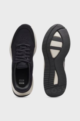 Baskets TTNM en cuir su&eacute;d&eacute;, Bleu fonc&eacute;