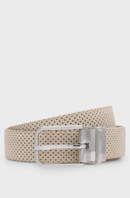 Reversible belt in Italian leather, Beige