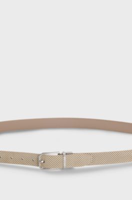 Reversible belt in Italian leather, Beige