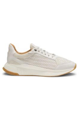 TTNM EVO trainers with woven uppers and suede trims, White