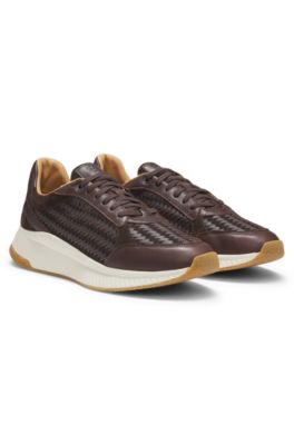 TTNM EVO trainers with woven uppers and suede trims, Dark Brown