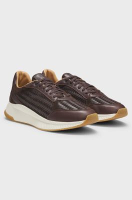 TTNM EVO trainers with woven uppers and suede trims, Dark Brown