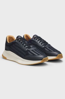TTNM EVO trainers with woven uppers and suede trims, Dark Blue