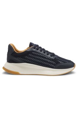 TTNM EVO trainers with woven uppers and suede trims, Dark Blue