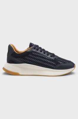 Deportivas TTNM EVO con empeines tejidos y detalles de ante, Azul oscuro