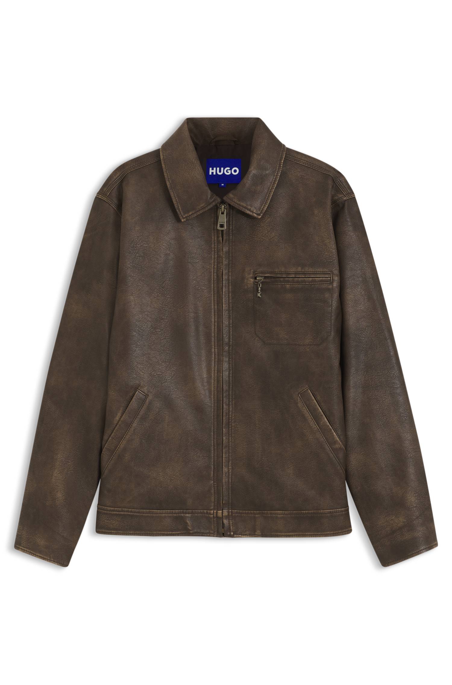 Hugo Faux-leather jacket with cross-shaped zip-puller jackor herr – bild 4