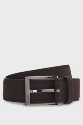 Suede belt, Dark Brown