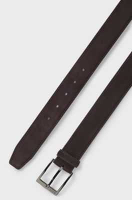 Suede belt, Dark Brown