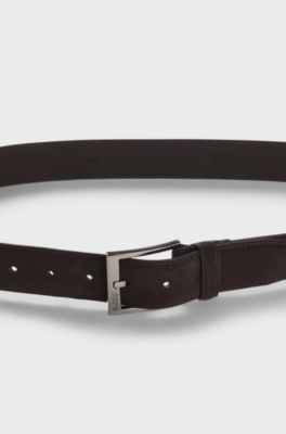 Cintura in pelle scamosciata, Marrone scuro