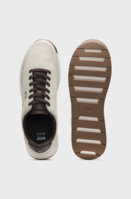 Baskets en mesh TTNM avec finitions lisses, Beige clair