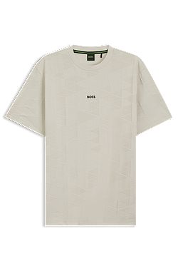 Cotton T-shirt with 3D-jacquard pattern