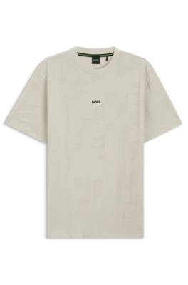 Cotton T-shirt with 3D-jacquard pattern 1