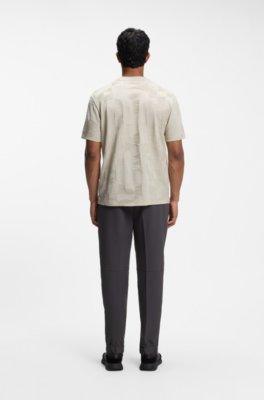 Boss Cotton T-shirt with 3D-jacquard pattern herr – bild 3