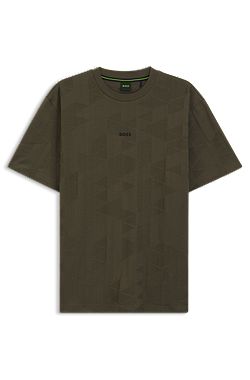 Cotton T-shirt with 3D-jacquard pattern