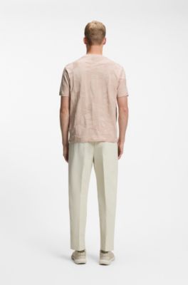 Cotton T-shirt with 3D-jacquard pattern, Light Orange